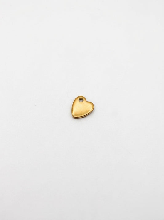 CHARM PLÄTTCHEN HERZ EDELSTAHL VERGOLDET