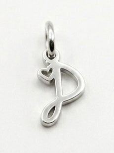 CHARM BUCHSTABE HERZ EDELSTAHL