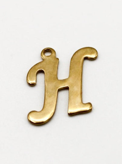 CHARM BUCHSTABE EDELSTAHL VERGOLDET
