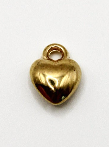 CHARM HERZ EDELSTAHL VERGOLDET