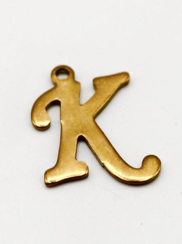CHARM BUCHSTABE EDELSTAHL VERGOLDET