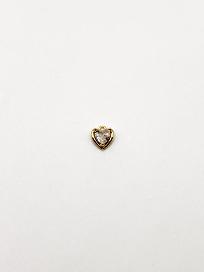 CHARM HERZ ZIRKONIA STEIN EDELSTAHL VERGOLDET