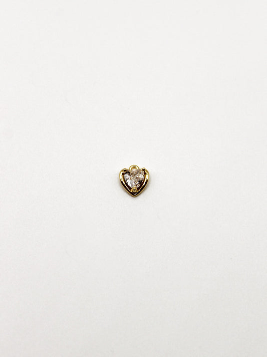CHARM HERZ ZIRKONIA STEIN EDELSTAHL VERGOLDET