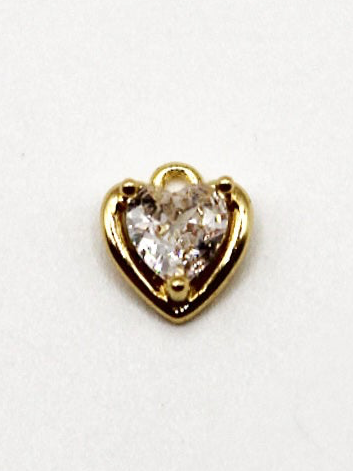 CHARM HERZ ZIRKONIA STEIN EDELSTAHL VERGOLDET