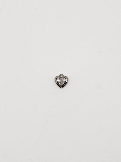 CHARM HERZ ZIRKONIA STEIN EDELSTAHL