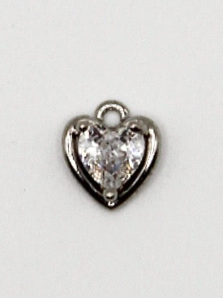 CHARM HERZ ZIRKONIA STEIN EDELSTAHL
