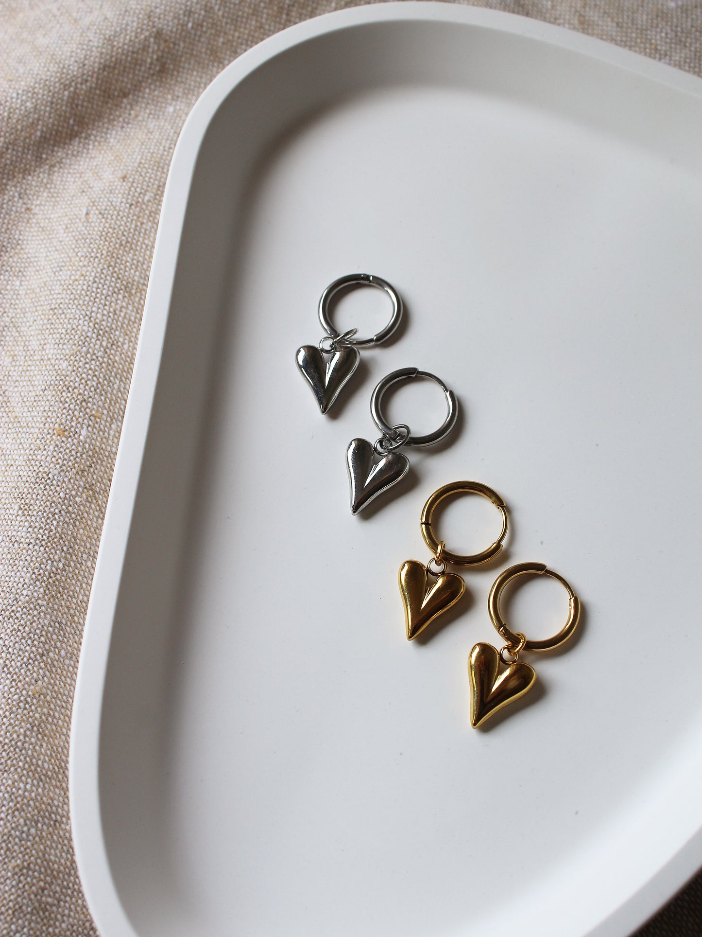 Creole mit Herzanhänger Edelstahl