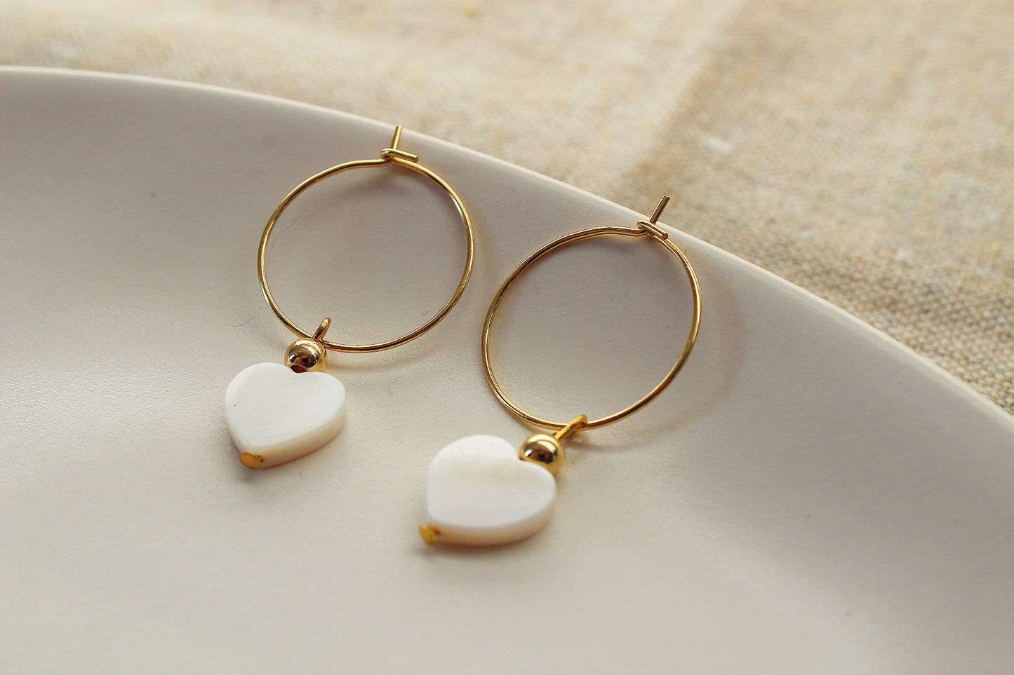 Creole mit Perlmutt Herzanhänger