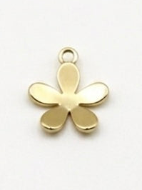 CHARM BLUME EDELSTAHL VERGOLDET