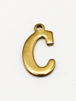 CHARM BUCHSTABE EDELSTAHL VERGOLDET