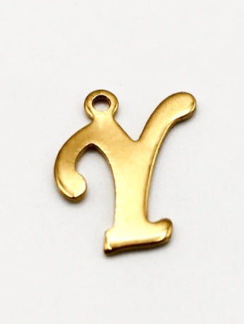 CHARM BUCHSTABE EDELSTAHL VERGOLDET