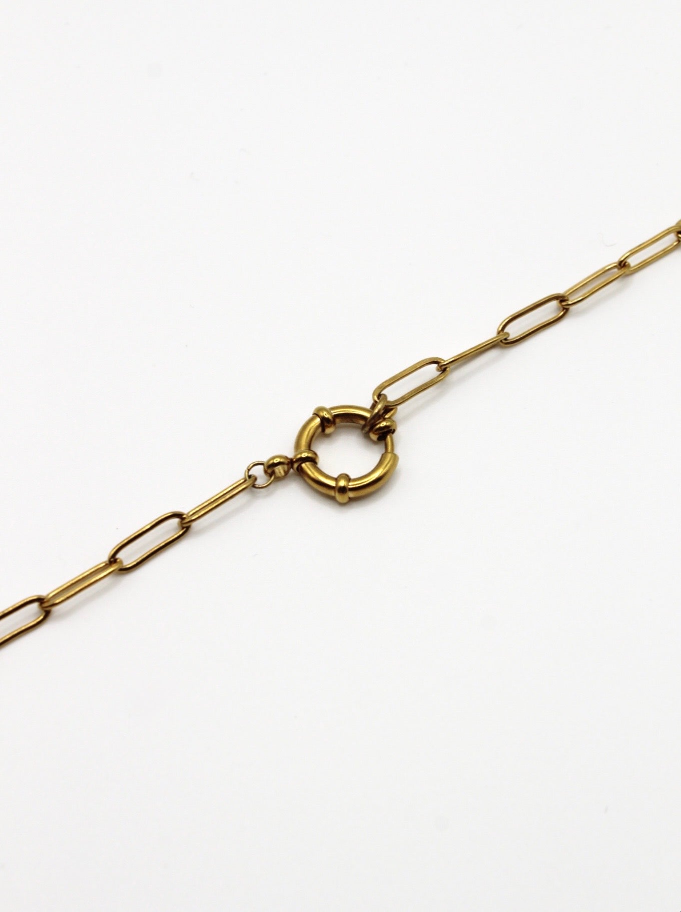 PAPERCLIP KETTE 4MM EDELSTAHL VERGOLDET