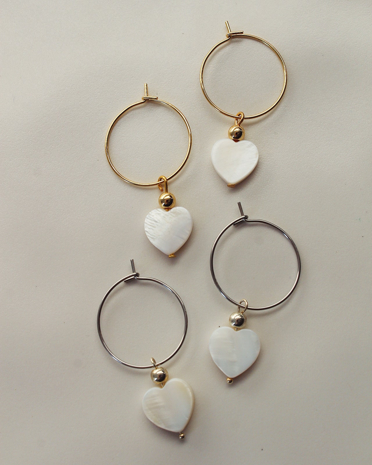 Creole mit Perlmutt Herzanhänger