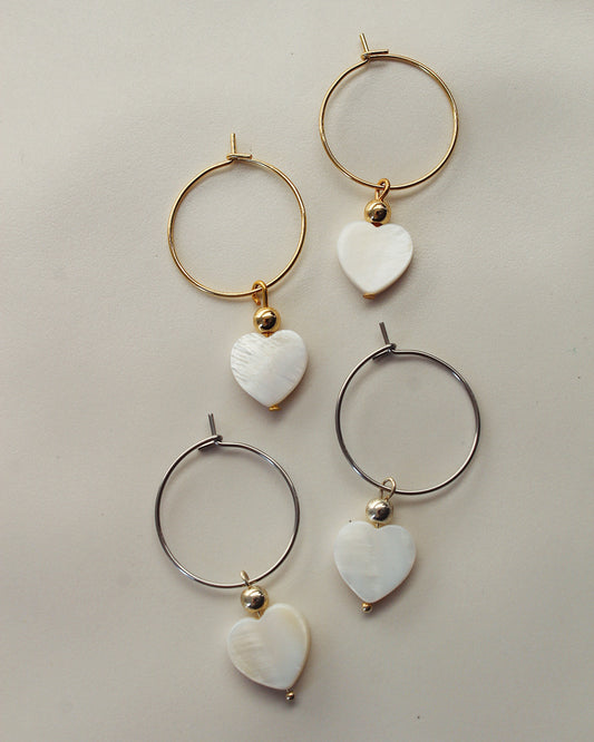 Creole mit Perlmutt Herzanhänger