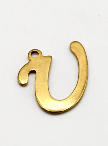 CHARM BUCHSTABE EDELSTAHL VERGOLDET