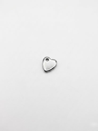 CHARM PLÄTTCHEN HERZ EDELSTAHL