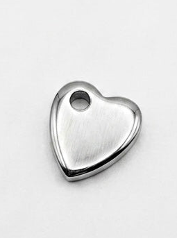 CHARM PLÄTTCHEN HERZ EDELSTAHL